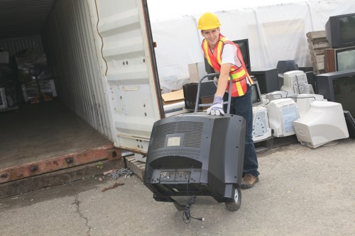 Photograph showing a commercial waste collection point with an issue
