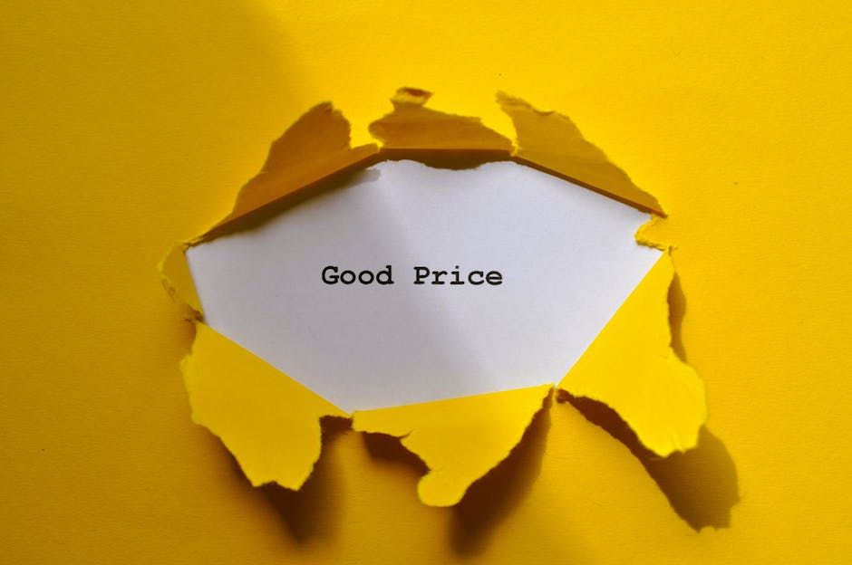 Five yellow plastic letter blocks arranged in a slight arc on a blue background, each displaying a lowercase letter spelling out the word 'price.' The blocks have a matte finish with dark blue letters